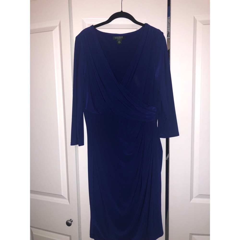 Ralph Lauren Jersey Wrap Dress Royal Blue